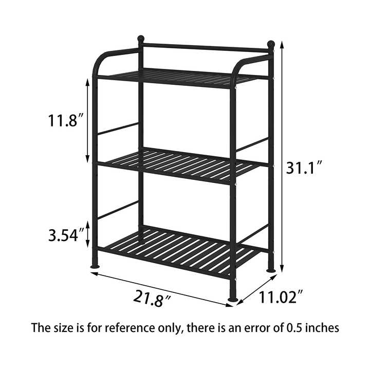 DYMACHINE 3/4/5 Tier Unidade de prateleira aberta para armazenamento de banheiro Rack de canto de metal independente