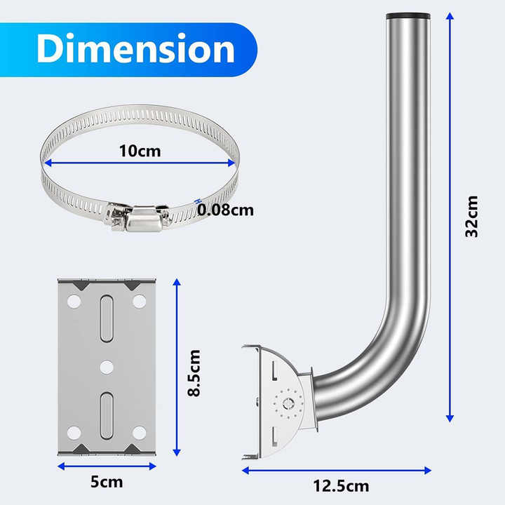 Suportes de poste de montagem de antena de TV de aço inoxidável DYMACHINE